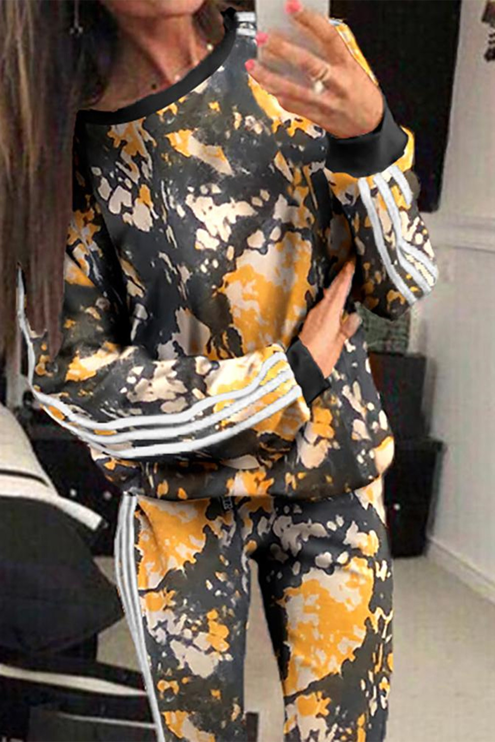 yellow tie dye sweatpants