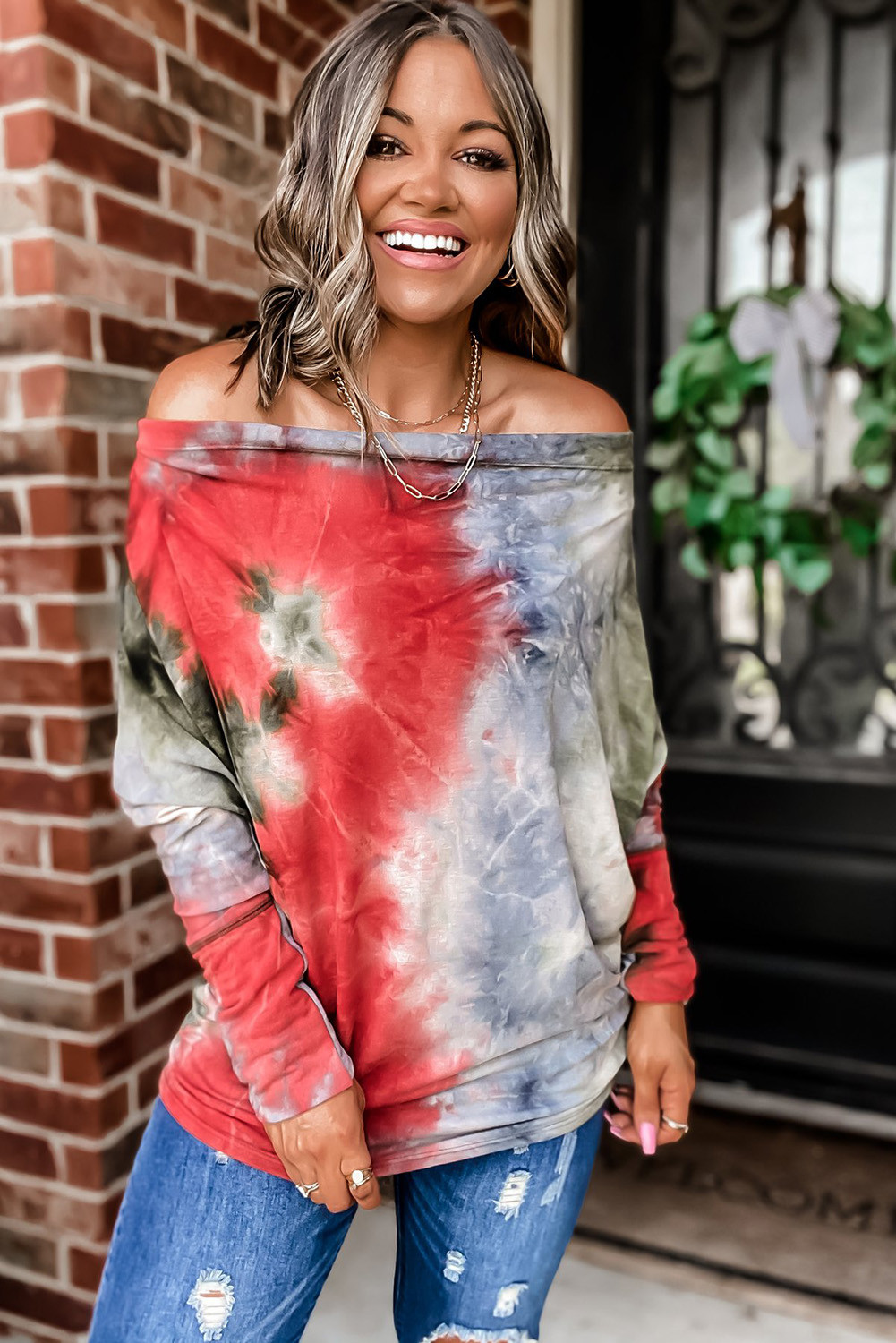 tie dye off the shoulder top