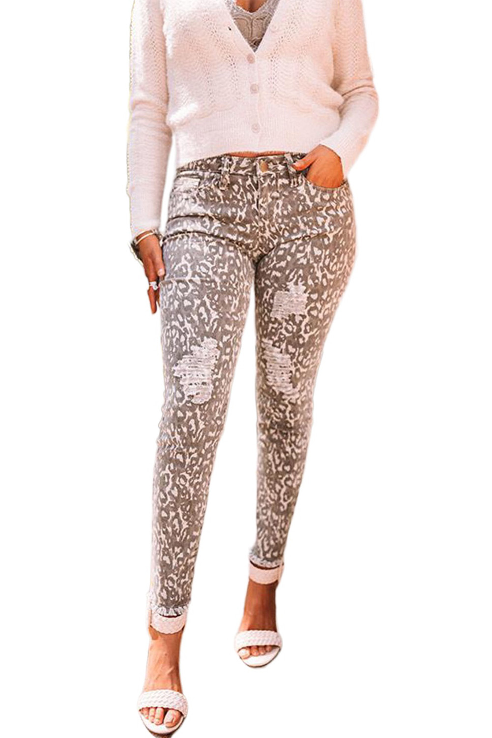 leopard skinny jeans