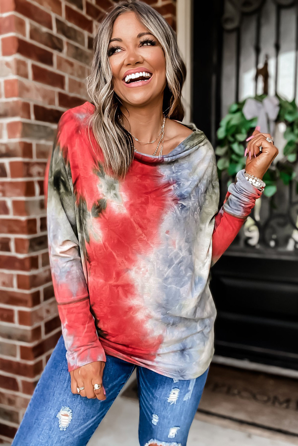 tie dye off the shoulder top