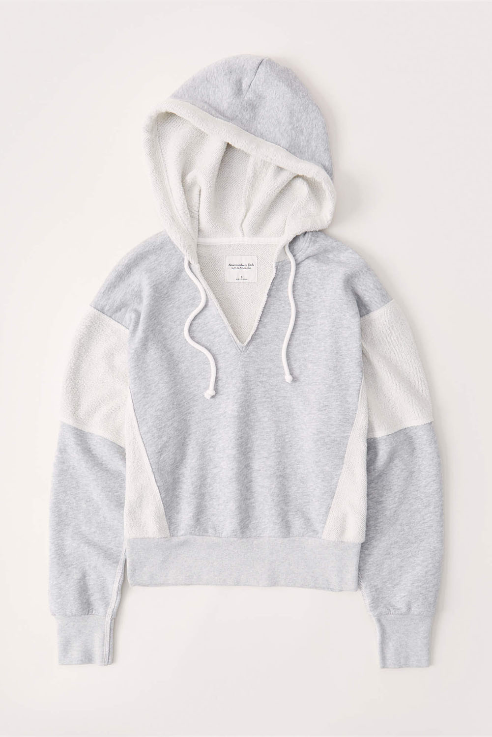 US7.8 Gray V Neck Pullover Hoodie Wholesale