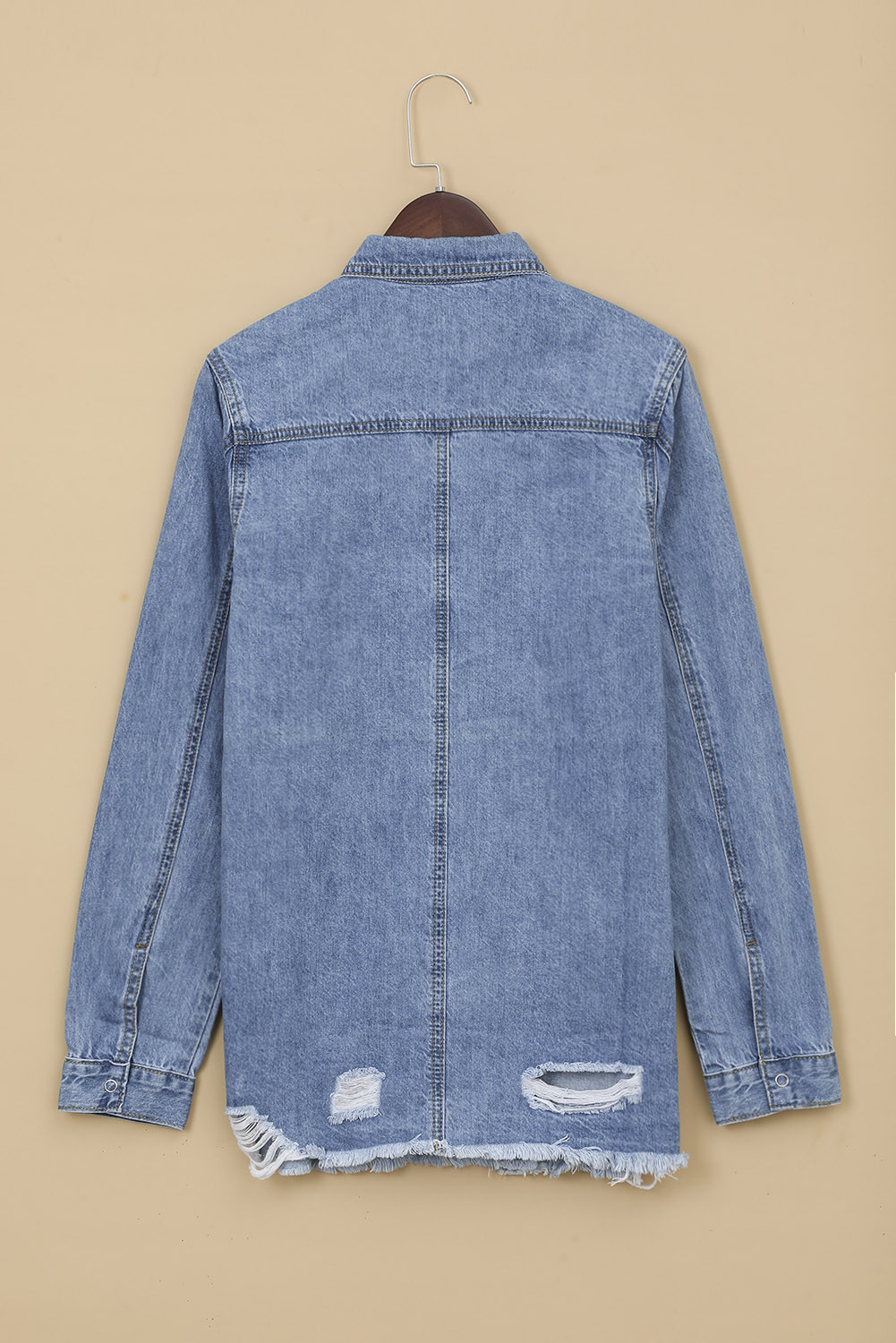ripped denim jacket blue