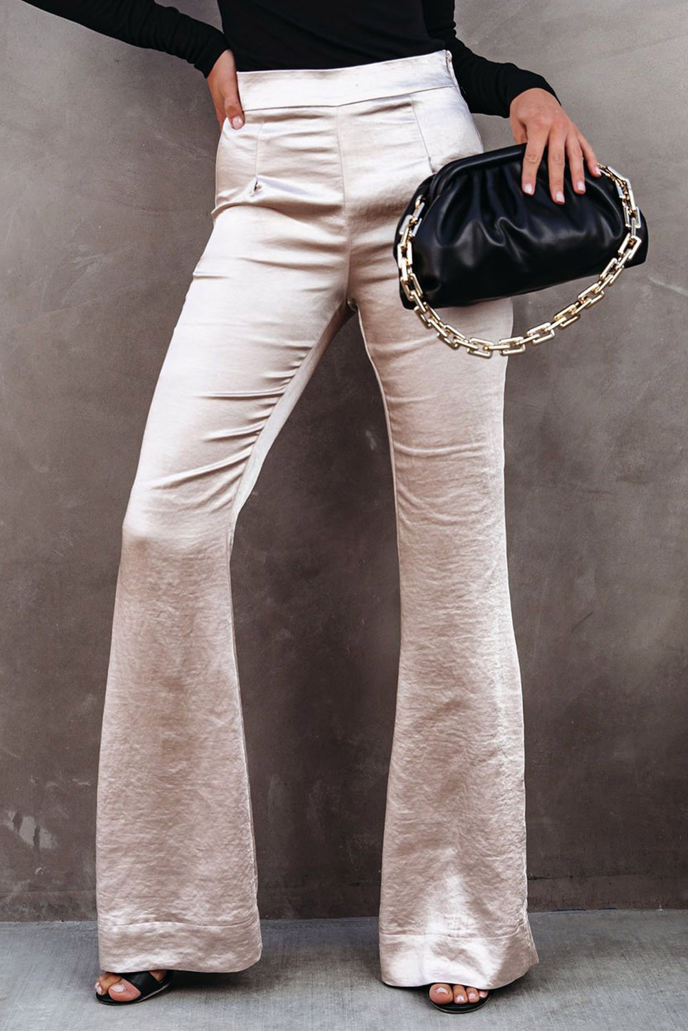 white satin pants