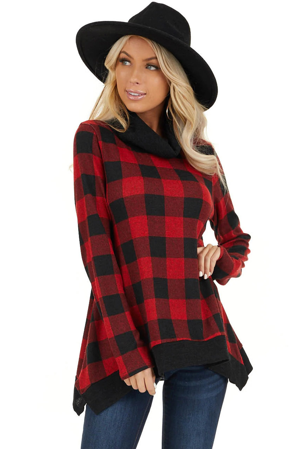 womens buffalo plaid tunic