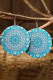 Light Blue Vintage Geometric Mandala Paisley Earrings