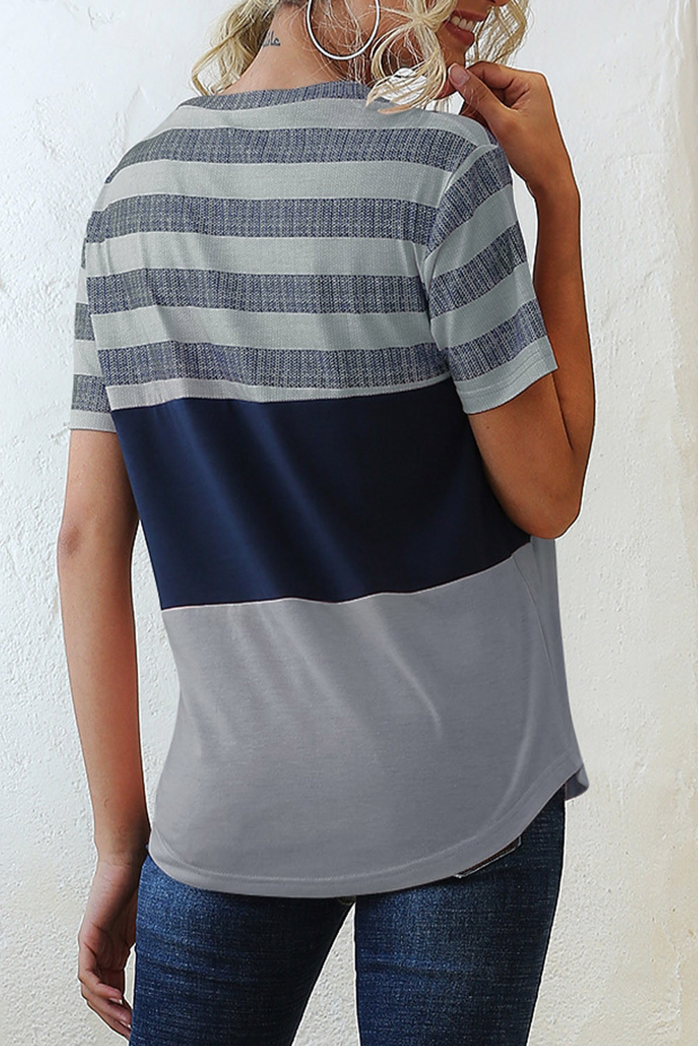 color block striped tee
