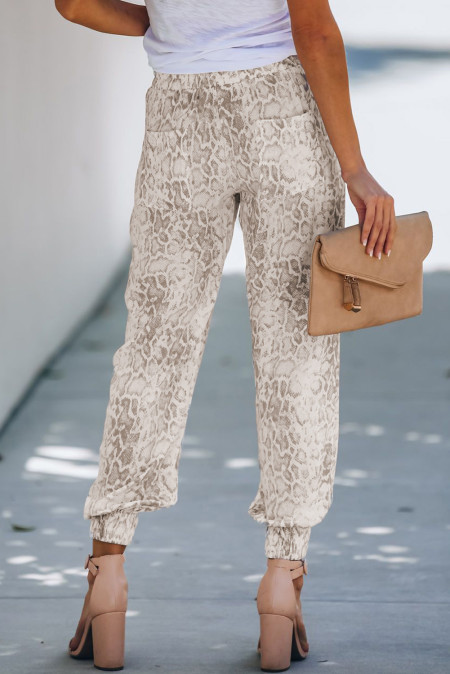 snakeskin print joggers