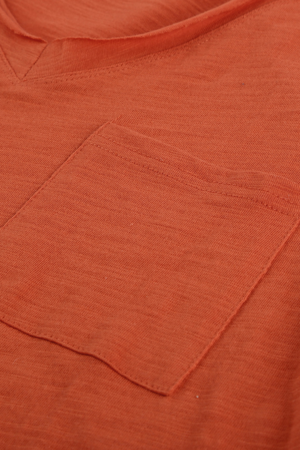 Customized T-Shirts - Orange V Neck Short Sleeves Cotton Blend Tee