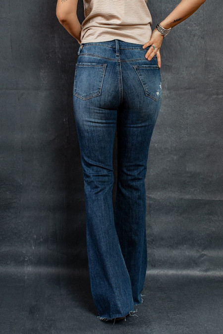 mid blue relaxed flare jeans