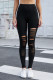 Black Hollow Out Activewear Leggings