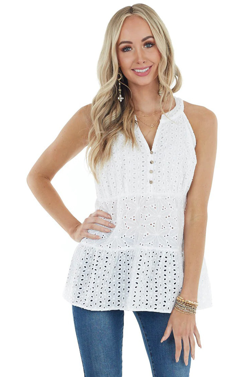 lace eyelet top