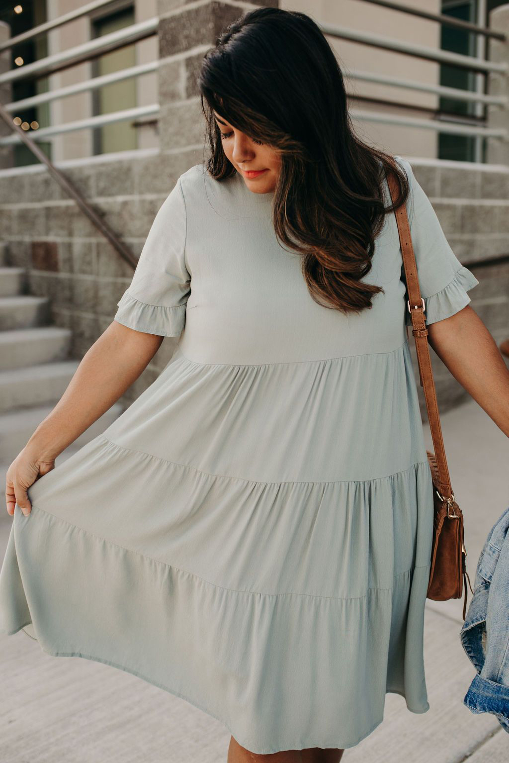 flutter sleeve maxi dress plus size