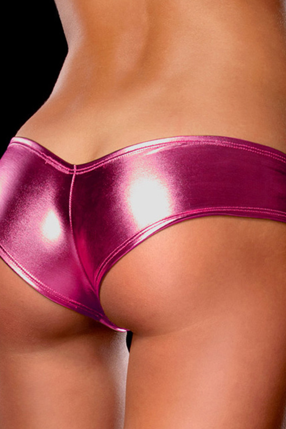US099 Rose Wet Look Leather Panty