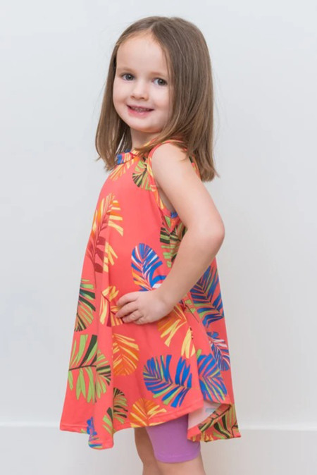 US$4.98 Little Girls Sleeveless A-line Tropical Print Dress Wholesale ...