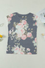 T-shirt grigia con stampa floreale