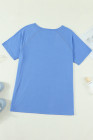Camiseta de manga raglán con cuello redondo azul cielo