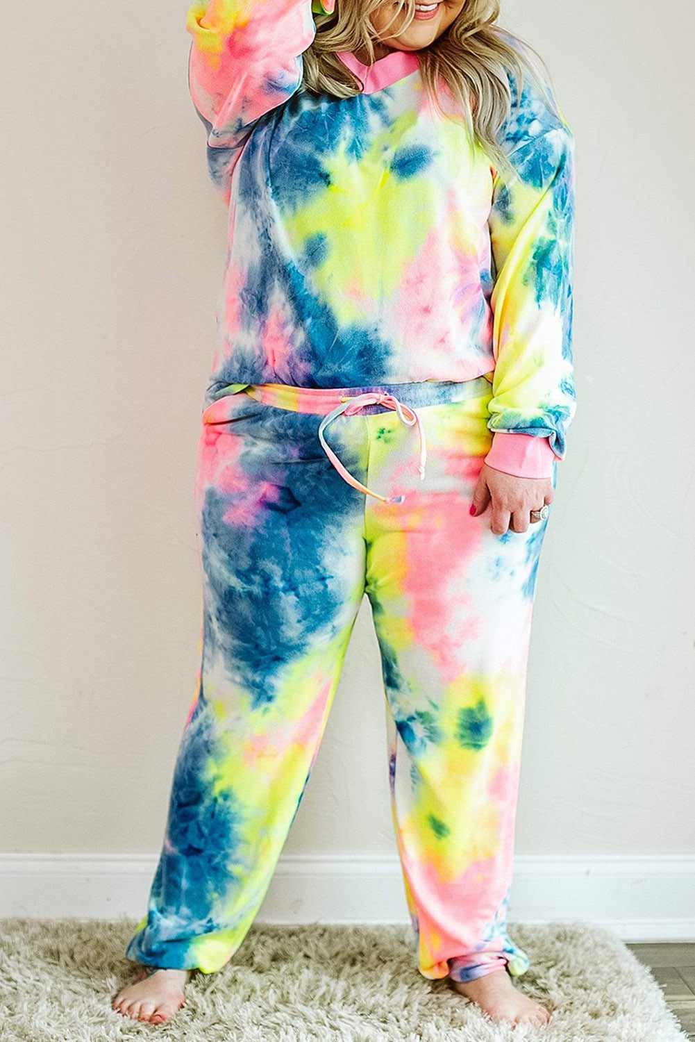 plus size tie dye sweat suit