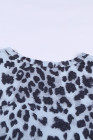 Camiseta color block con estampado de leopardo feroz celeste