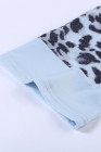 Camiseta color block con estampado de leopardo feroz celeste