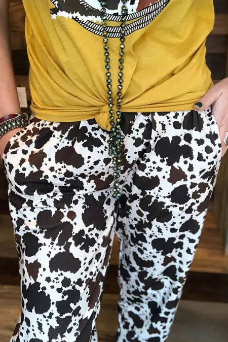 asos cow print pants