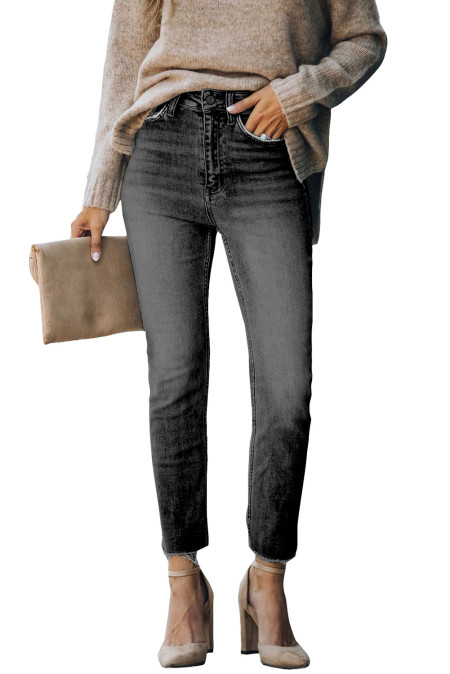 black high waisted ankle jeans