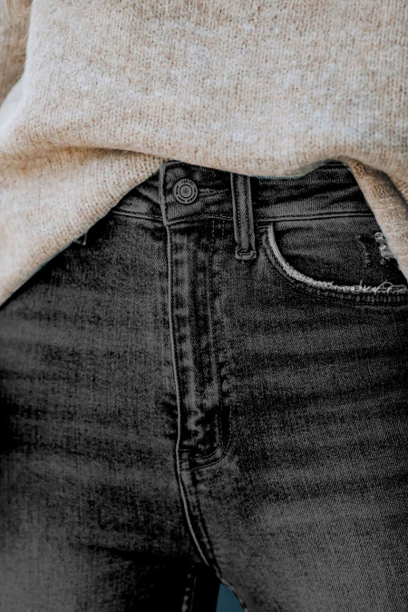 black high waisted ankle jeans