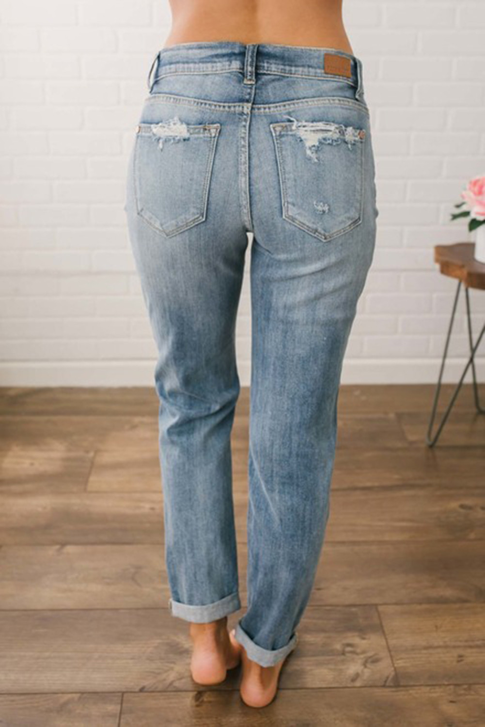 dark blue boyfriend jeans