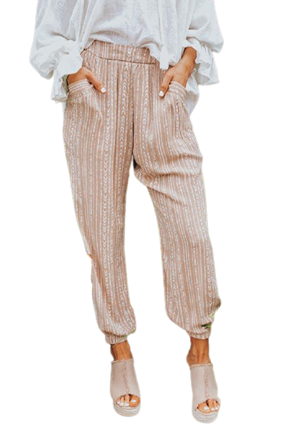 striped ankle pants