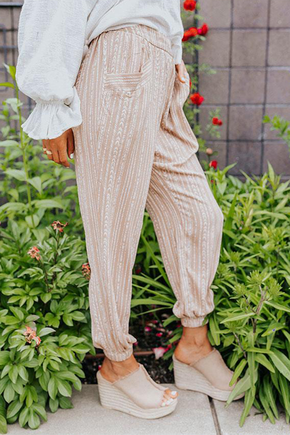 striped ankle pants