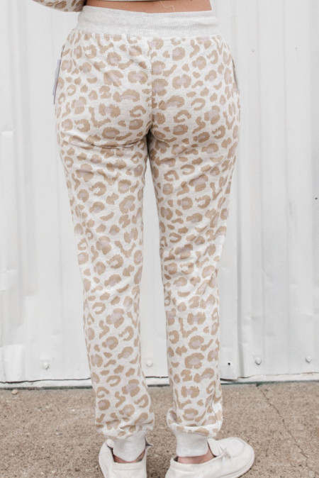 white leopard joggers