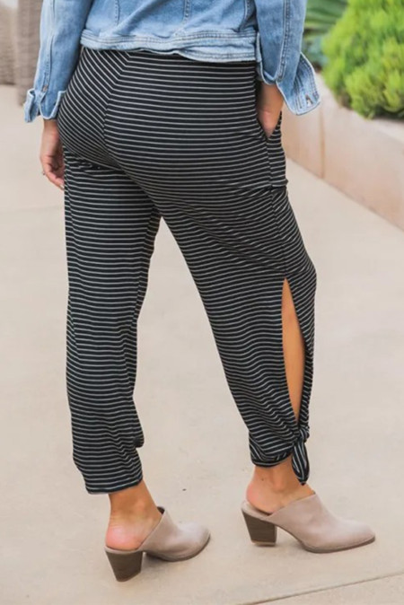 aliceah jogger with striped trim