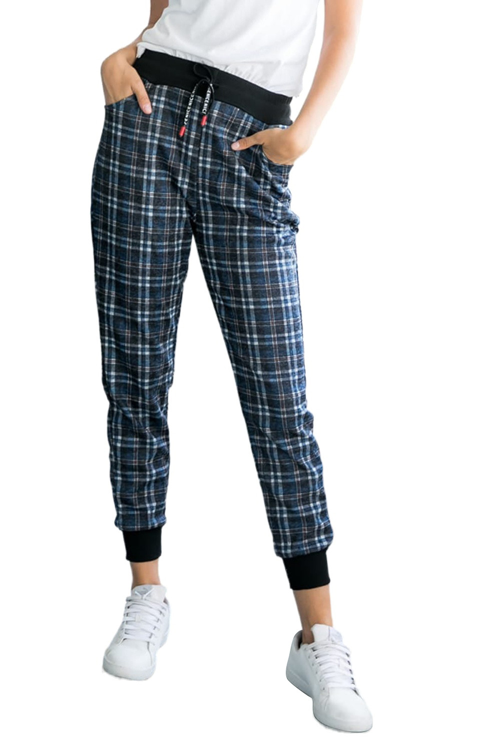 blue plaid joggers