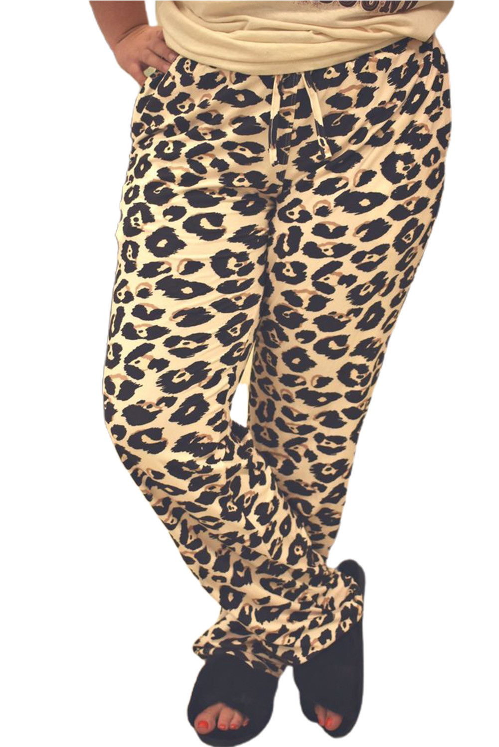 plus size leopard pants