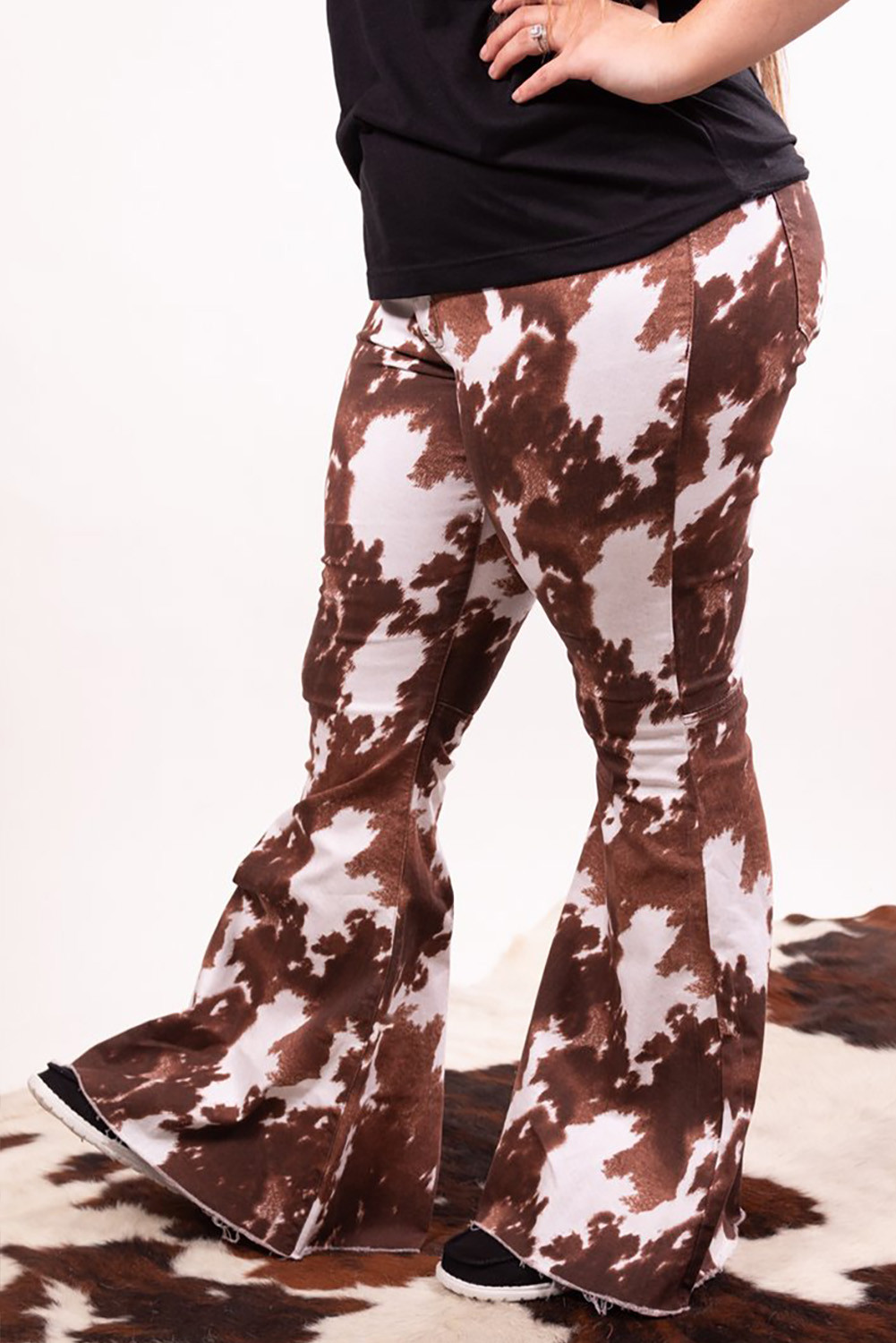 cow print jeans womens