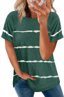 Camiseta holgada con estampado de rayas verdes