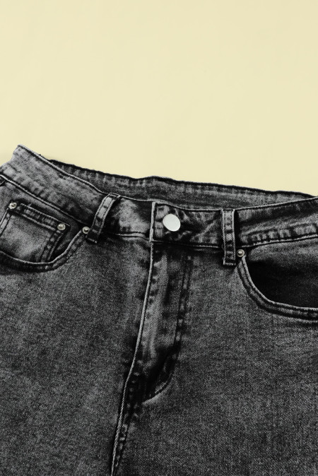 black high rise ankle jeans