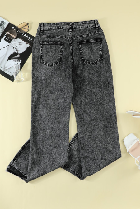 black high rise ankle jeans