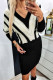 Black Colorblock Hollow Out Sweater Dress