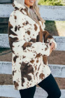 Fleece-Sweatshirt mit Reißverschluss und Kuh-Print