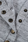 Gray Tribal Print Long Sleeve Button Neckline Drawstring Hoodie