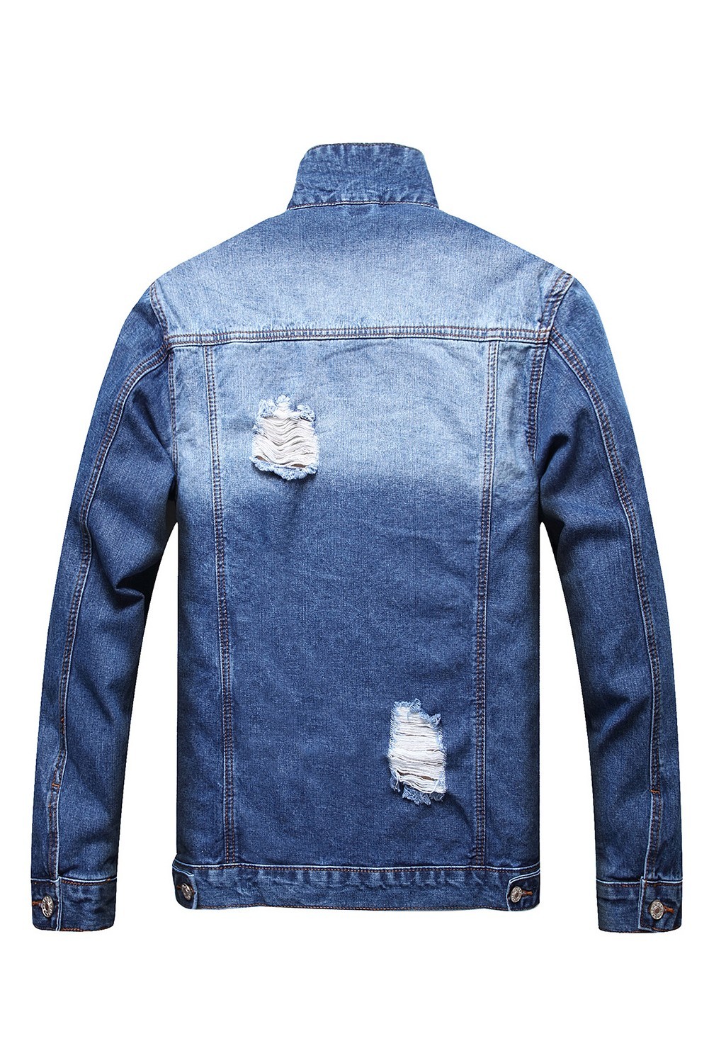 ripped denim jacket blue