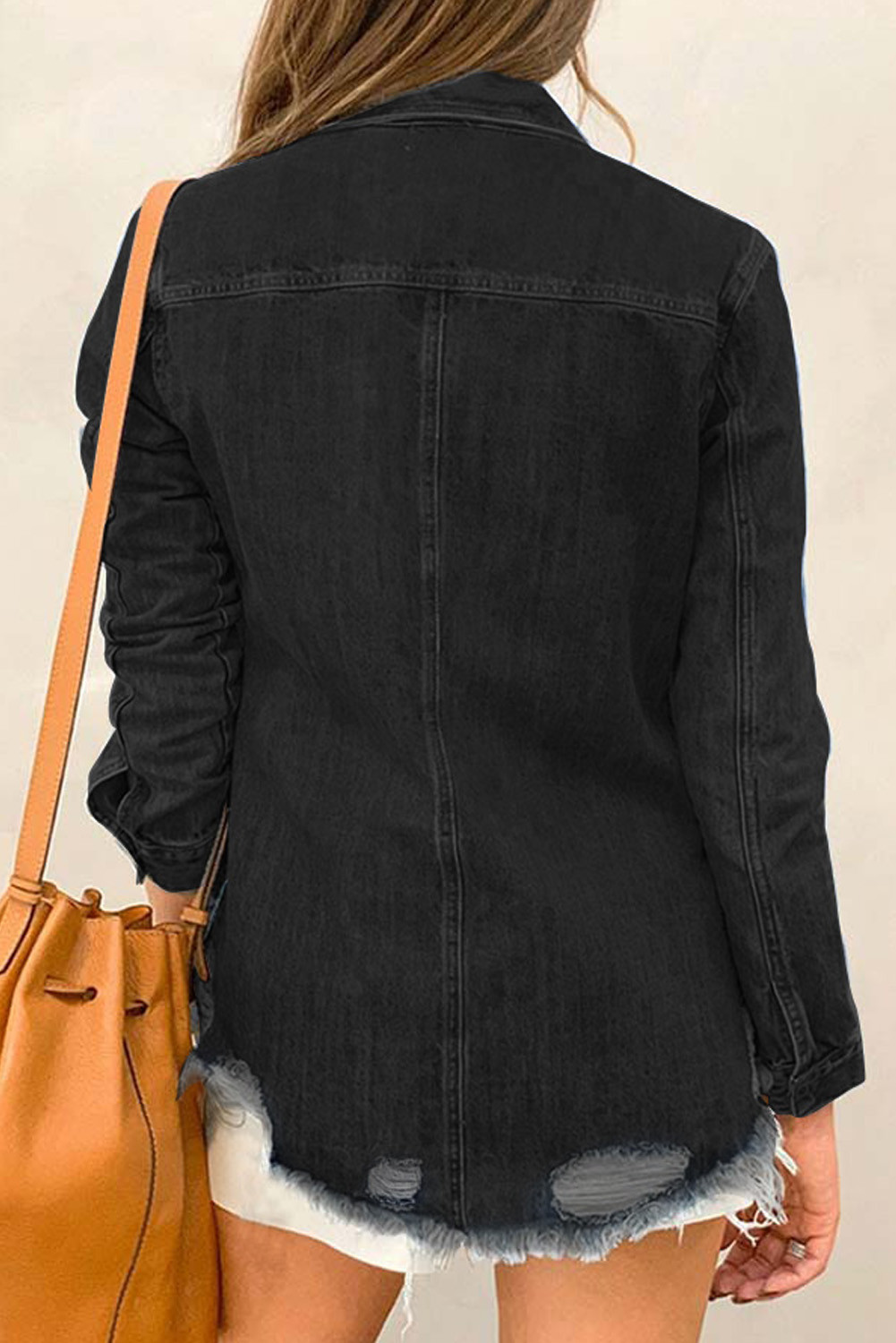 US$12.5 Black Ripped Denim Jacket Wholesale - www.dear-lover.com