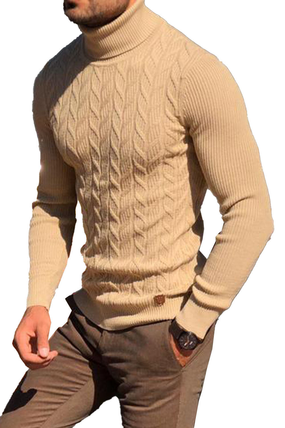 slim fit turtleneck for men