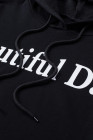 Black Beautiful Day Letters Graphic Hoodie