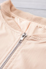Leopard Color Block Zipped Long Sleeve Jacket