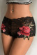 Black Lace Floral Embroidery Panty