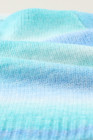 Cardigan blu sfumato aperto davanti colorblock tie-dye