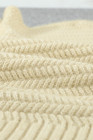 Beige Lace Scalloped V-Neck Side Split Loose Sweater