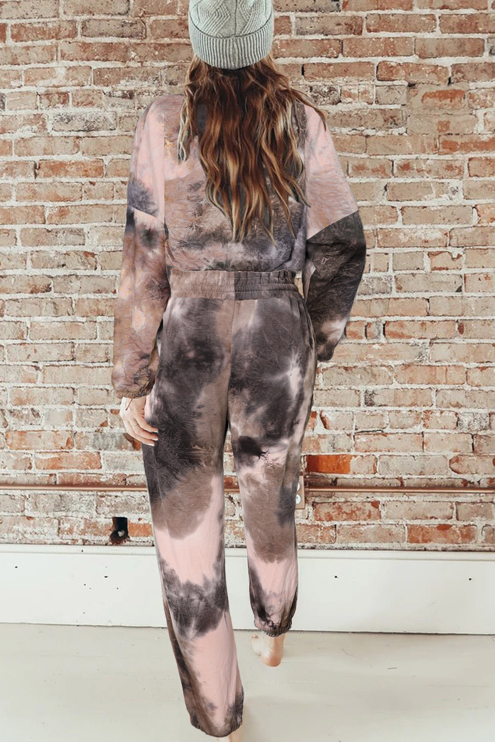 black bleach tie dye joggers