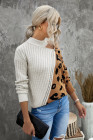 White Asymmetrical Buckle Sweater
